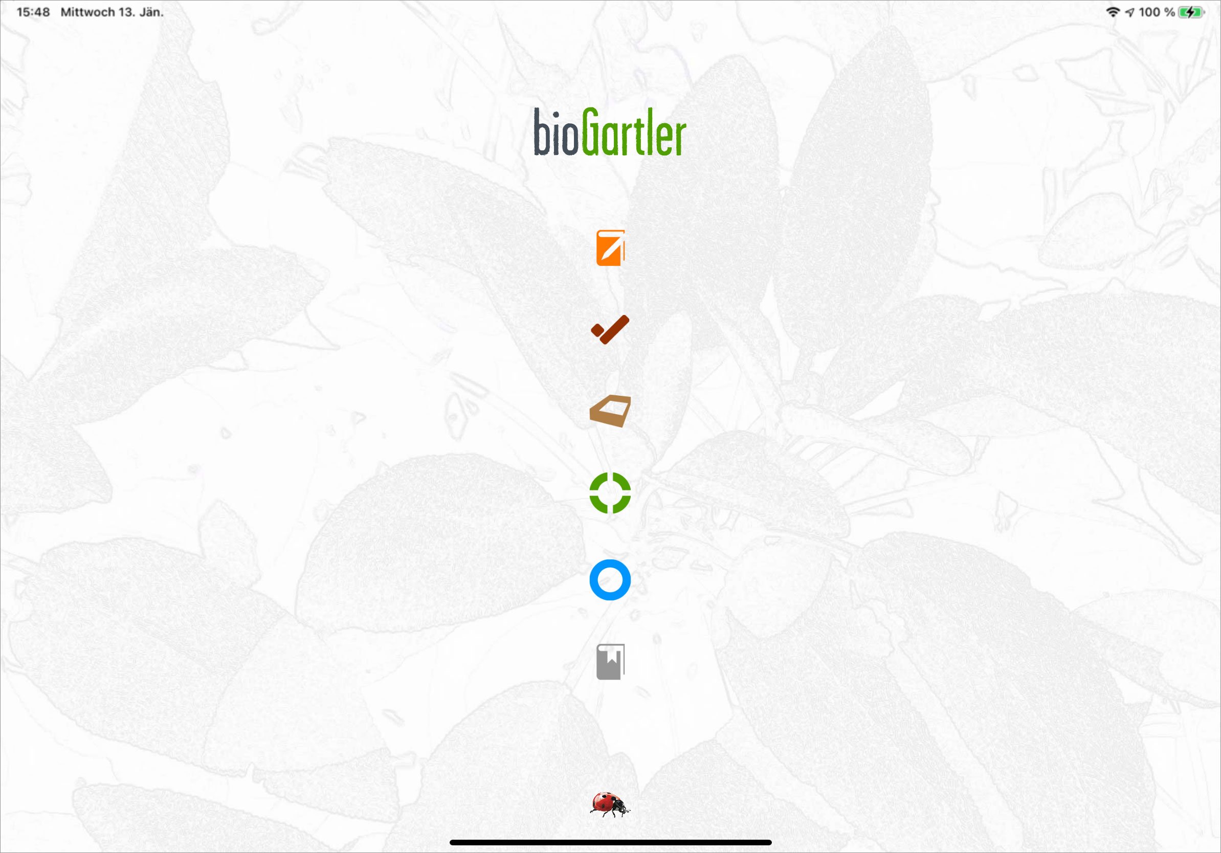 01 bioGartler App Tablet Startseite