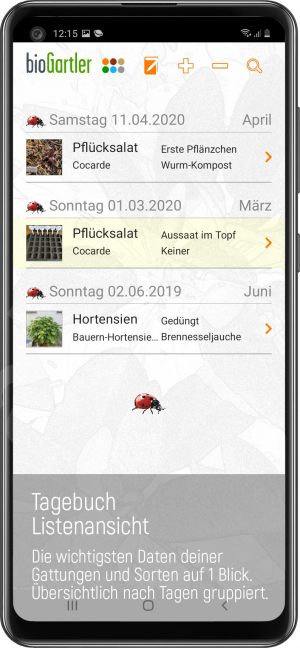 bioGartler_02_Tagebuch-Liste